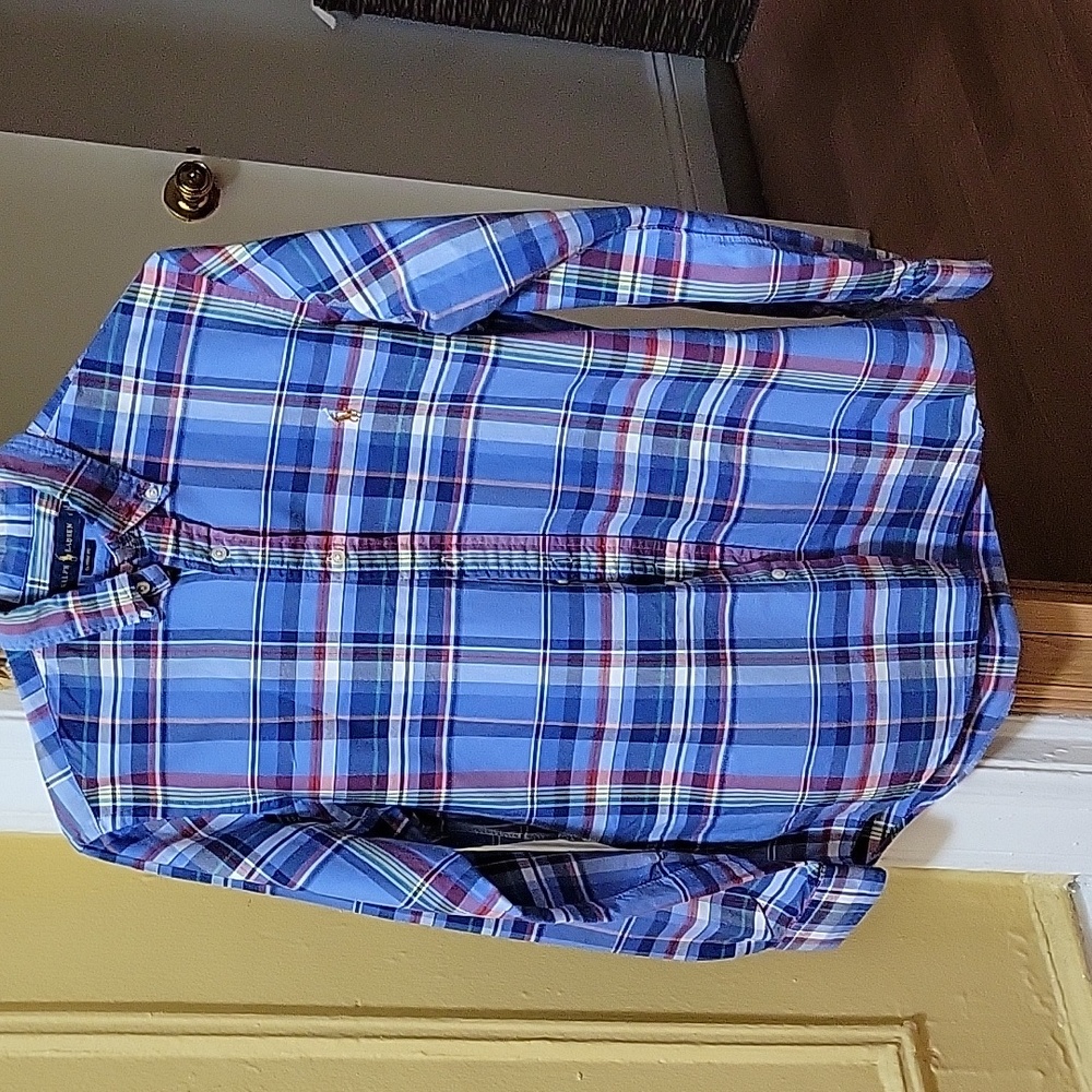 Ralph lauren plaid long sleeve shirt (Medium)